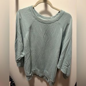 Aerie Oversized Crew Neck Sweatshirt Teal